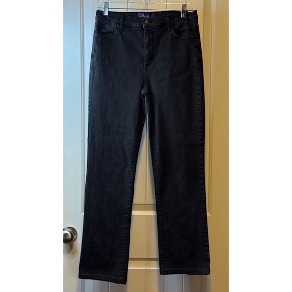 Not Your Daughters Jeans Womens Sz 6 Black Lift Tuck Straight Leg Jeans Trendy # - Picture 2 of 11